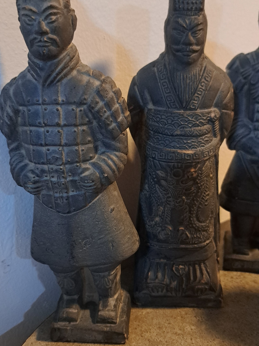 Handcrafted Gray Terracotta Warrior Statue - Home Art